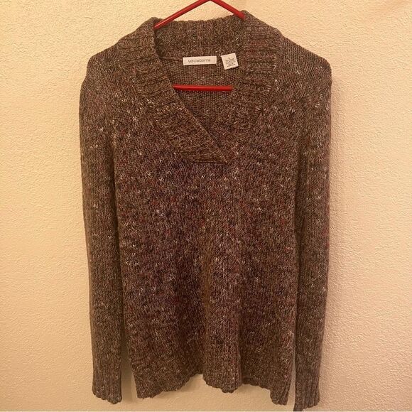 Liz Claiborne Long Sleeve V-Neck Sweater - Picture 1 of 4